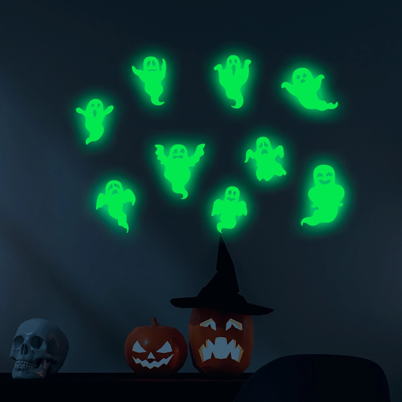 Halloween Luminous Wall Decals Glowing in the Dark Eyes Window Sticker for Halloween Decoration for Home Party Supplies