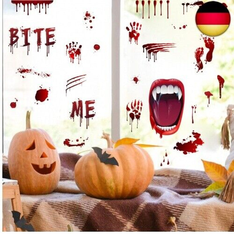 KEELYY Halloween Deko, 25 Pcs Halloween Blutige Aufkleber Bloodstains