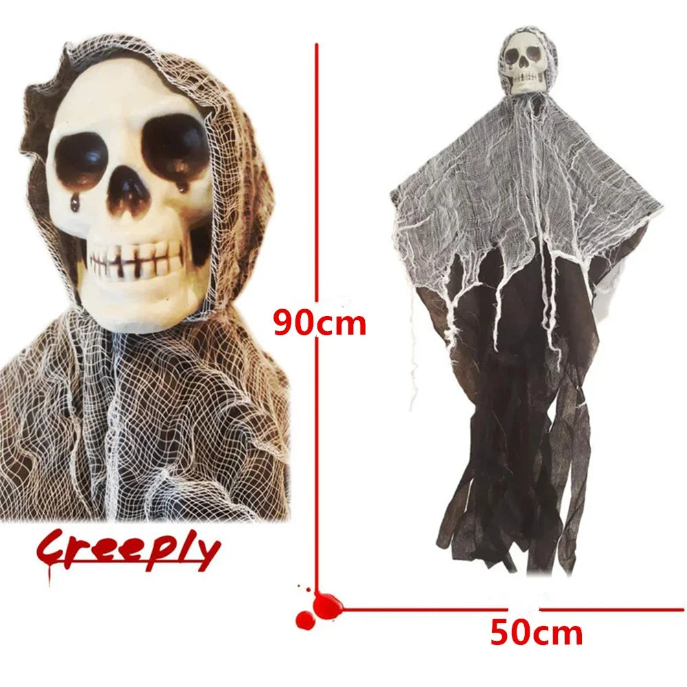 1 Pcs Halloween Horror Skull Hanging Decorations Ghost Outdoor Haunted House Scary Pendant Props Halloween Party Decor Supplies