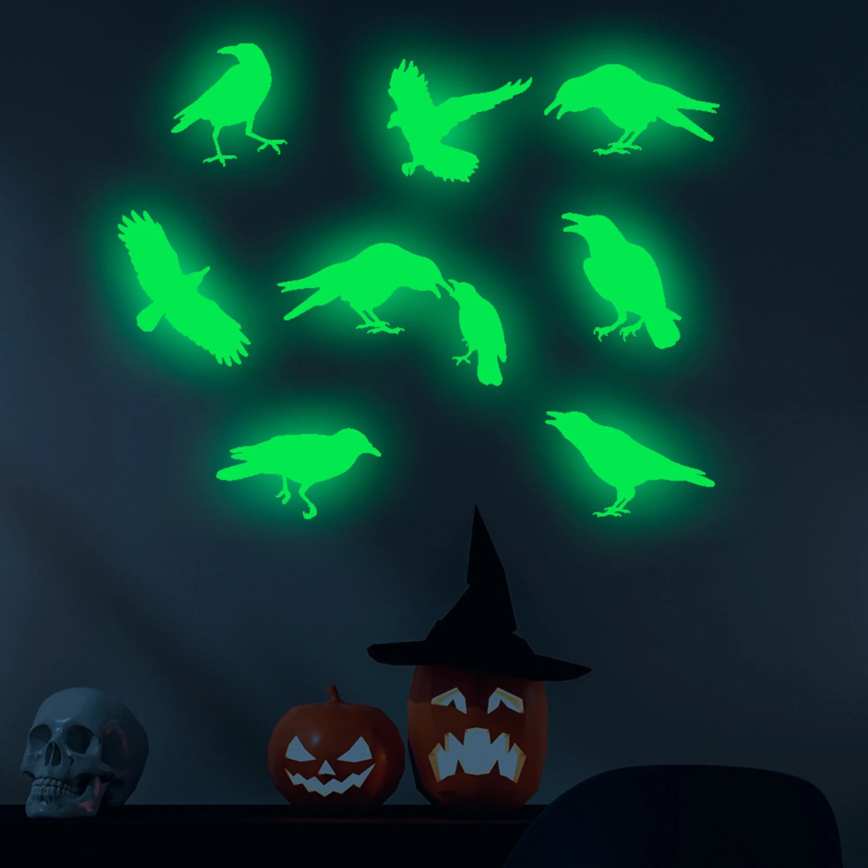 Halloween Luminous Wall Decals Glowing in the Dark Eyes Window Sticker for Halloween Decoration for Home Party Supplies