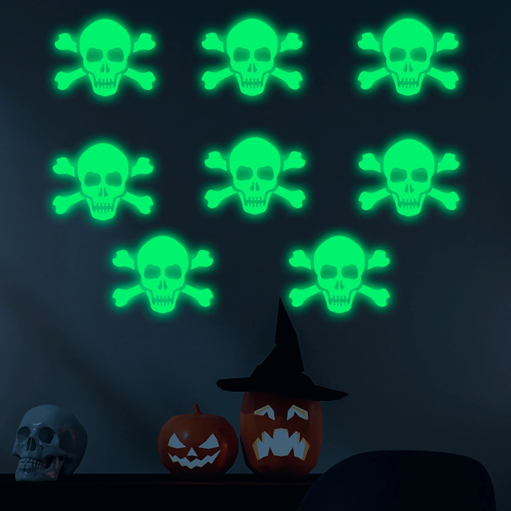 Halloween Luminous Wall Decals Glowing in the Dark Eyes Window Sticker for Halloween Decoration for Home Party Supplies