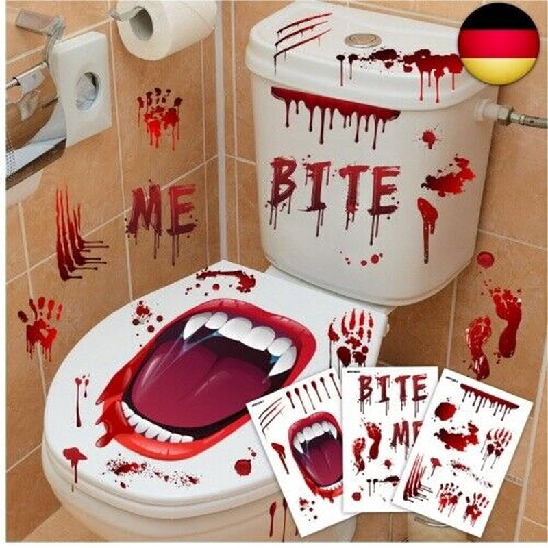 KEELYY Halloween Deko, 25 Pcs Halloween Blutige Aufkleber Bloodstains