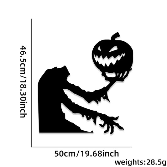 Black Halloween Decoration Skeleton Hand Pumpkin Door Sticker Ghost Festival Party Decor Scar Mouth Wall Sticker Happy Halloween