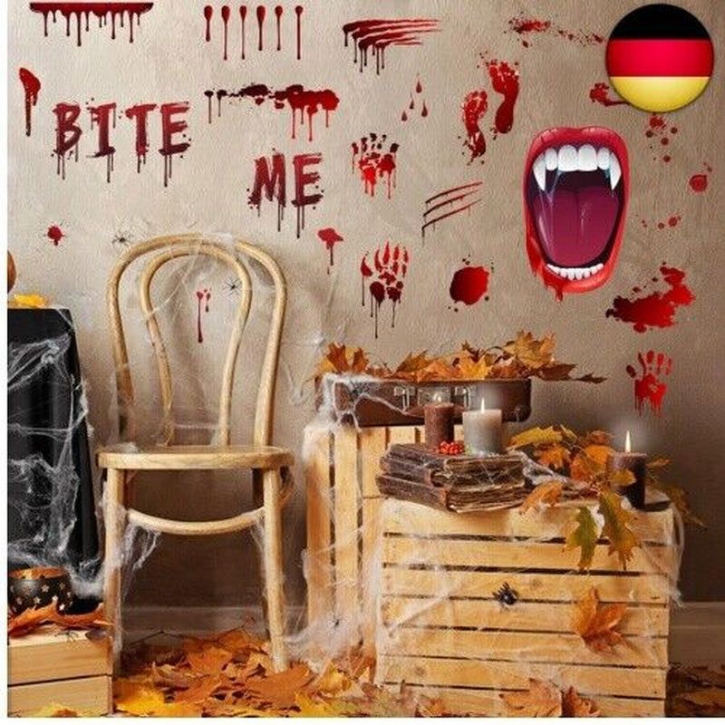 KEELYY Halloween Deko, 25 Pcs Halloween Blutige Aufkleber Bloodstains