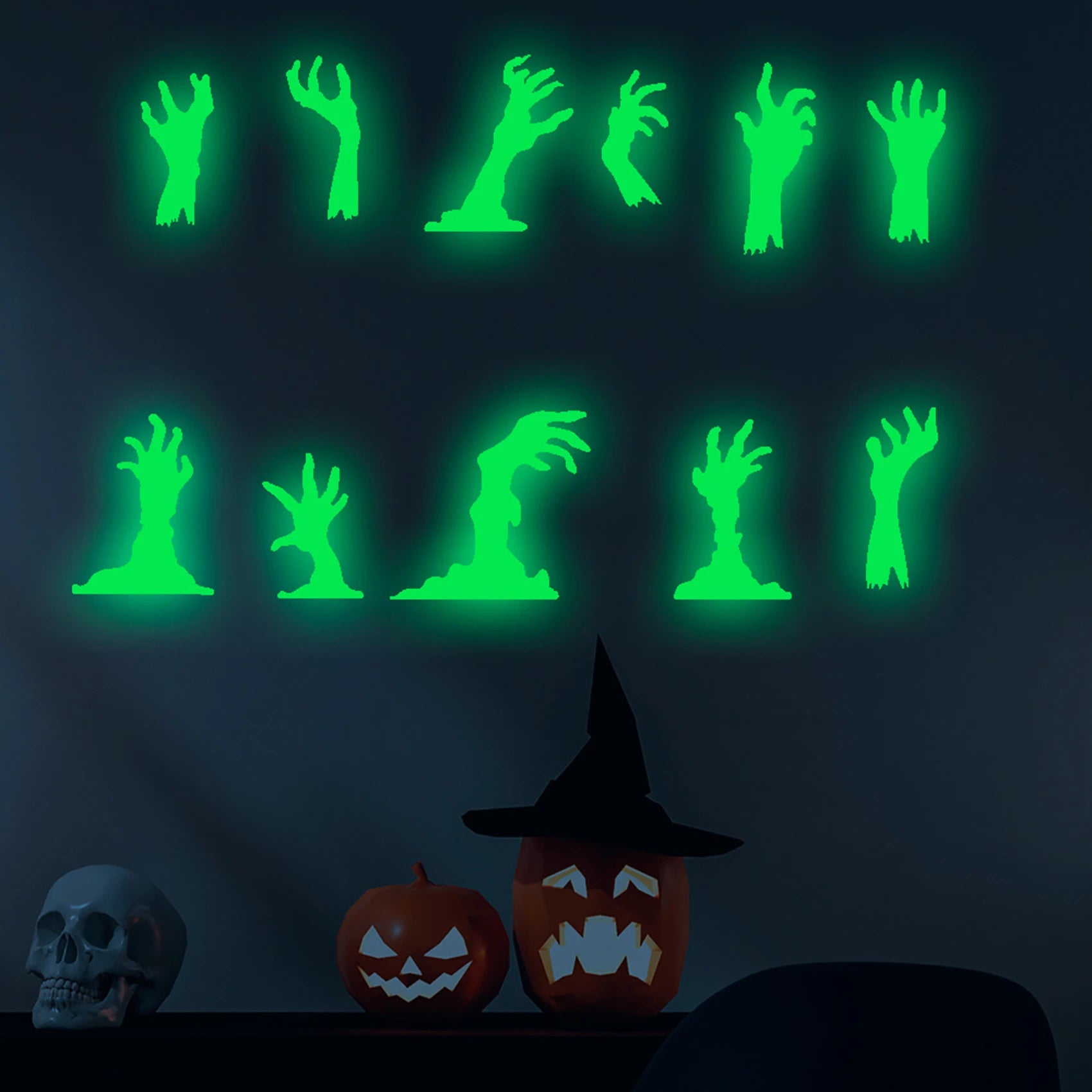 Halloween Luminous Wall Decals Glowing in the Dark Eyes Window Sticker for Halloween Decoration for Home Party Supplies