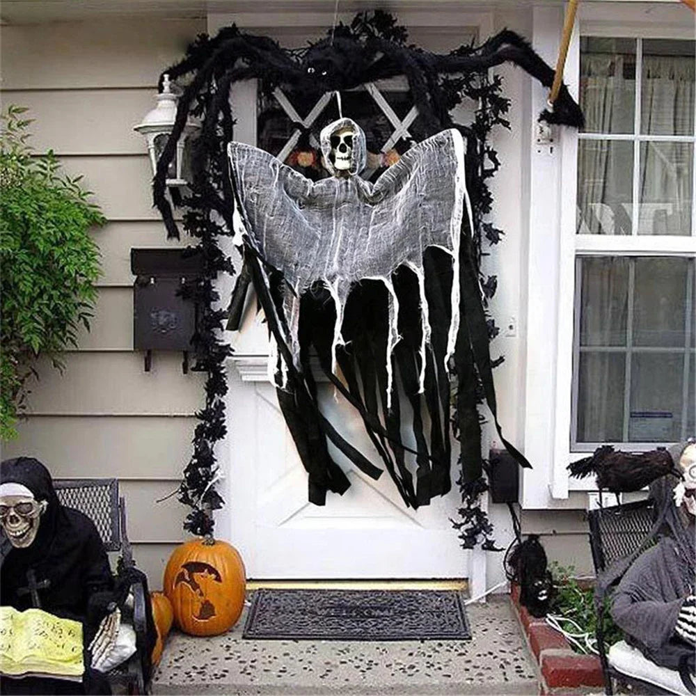 1 Pcs Halloween Horror Skull Hanging Decorations Ghost Outdoor Haunted House Scary Pendant Props Halloween Party Decor Supplies