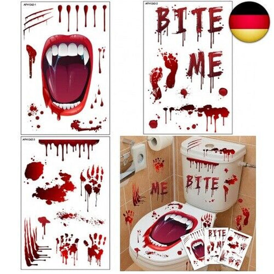 KEELYY Halloween Deko, 25 Pcs Halloween Blutige Aufkleber Bloodstains