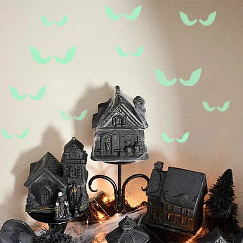 Halloween Luminous Wall Decals Glowing in the Dark Eyes Window Sticker for Halloween Decoration for Home Party Supplies