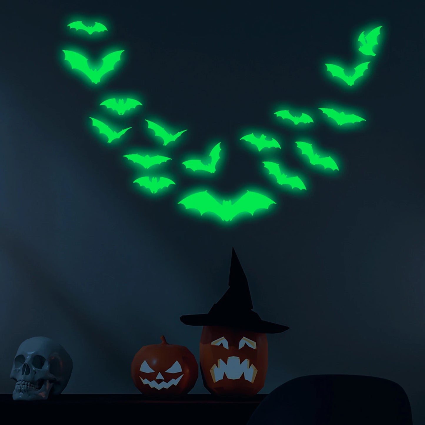 Halloween Luminous Wall Decals Glowing in the Dark Eyes Window Sticker for Halloween Decoration for Home Party Supplies